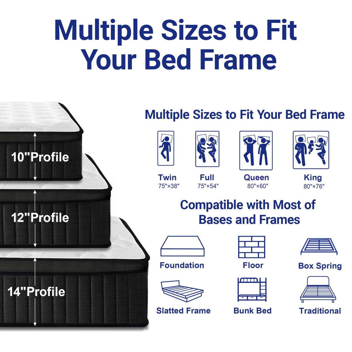 Full 12 Inch Hybrid Mattress with Memory Foam M939434