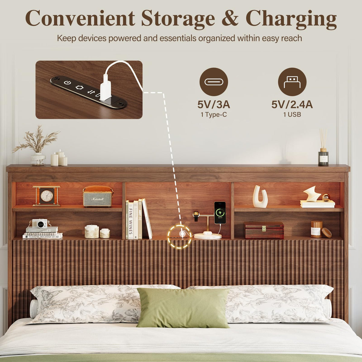 King Size Bed Frame with 4 Storage Drawers Z80049