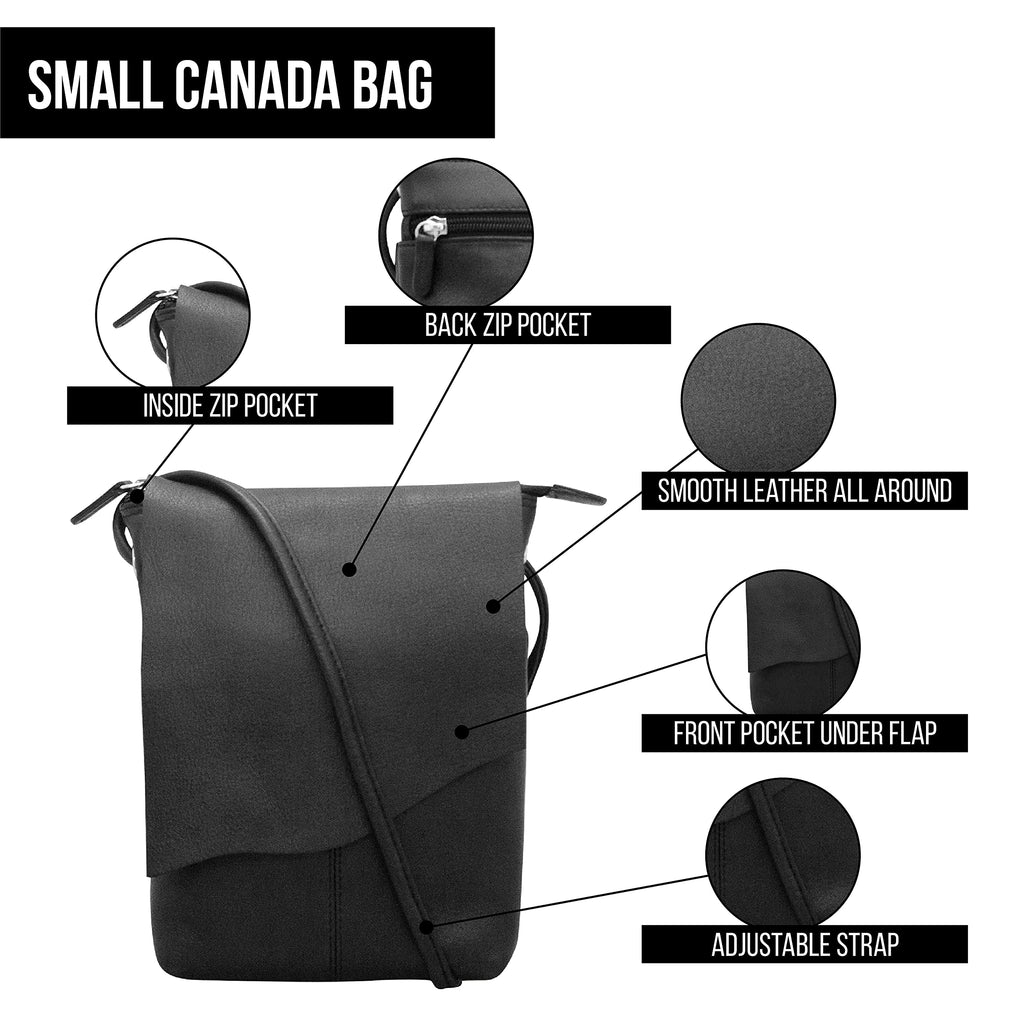 Leather Mini Crossbody Bag with RFID Blocking X53419
