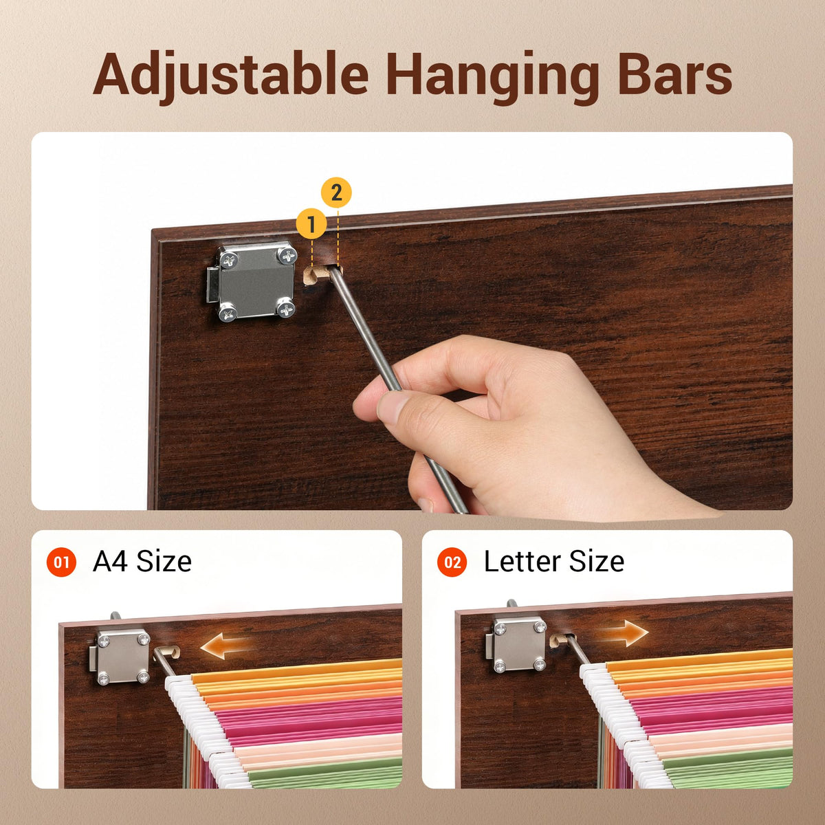 3 Drawer Wood File Cabinet with Lock G779340