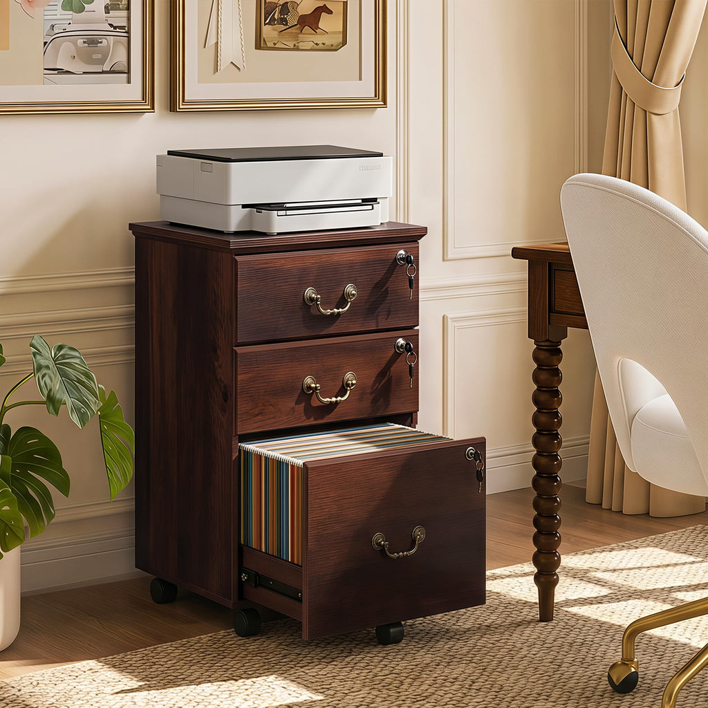 3 Drawer Wood File Cabinet with Lock G779340