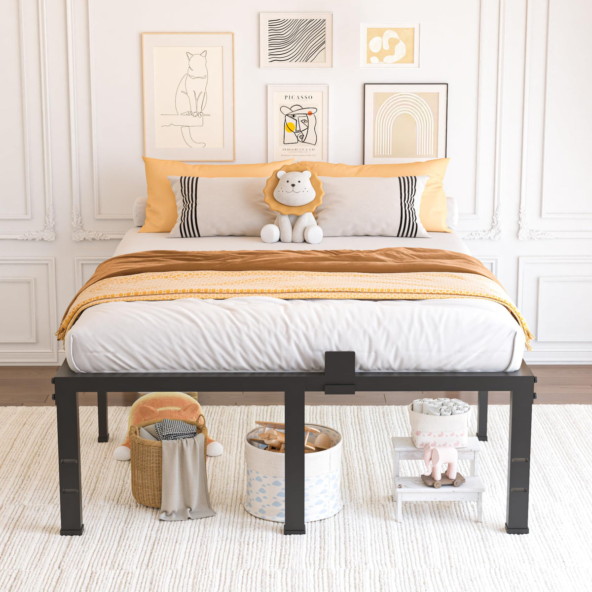 Queen Size 18 inch Heavy Duty Metal Platform Bed Frame V96361