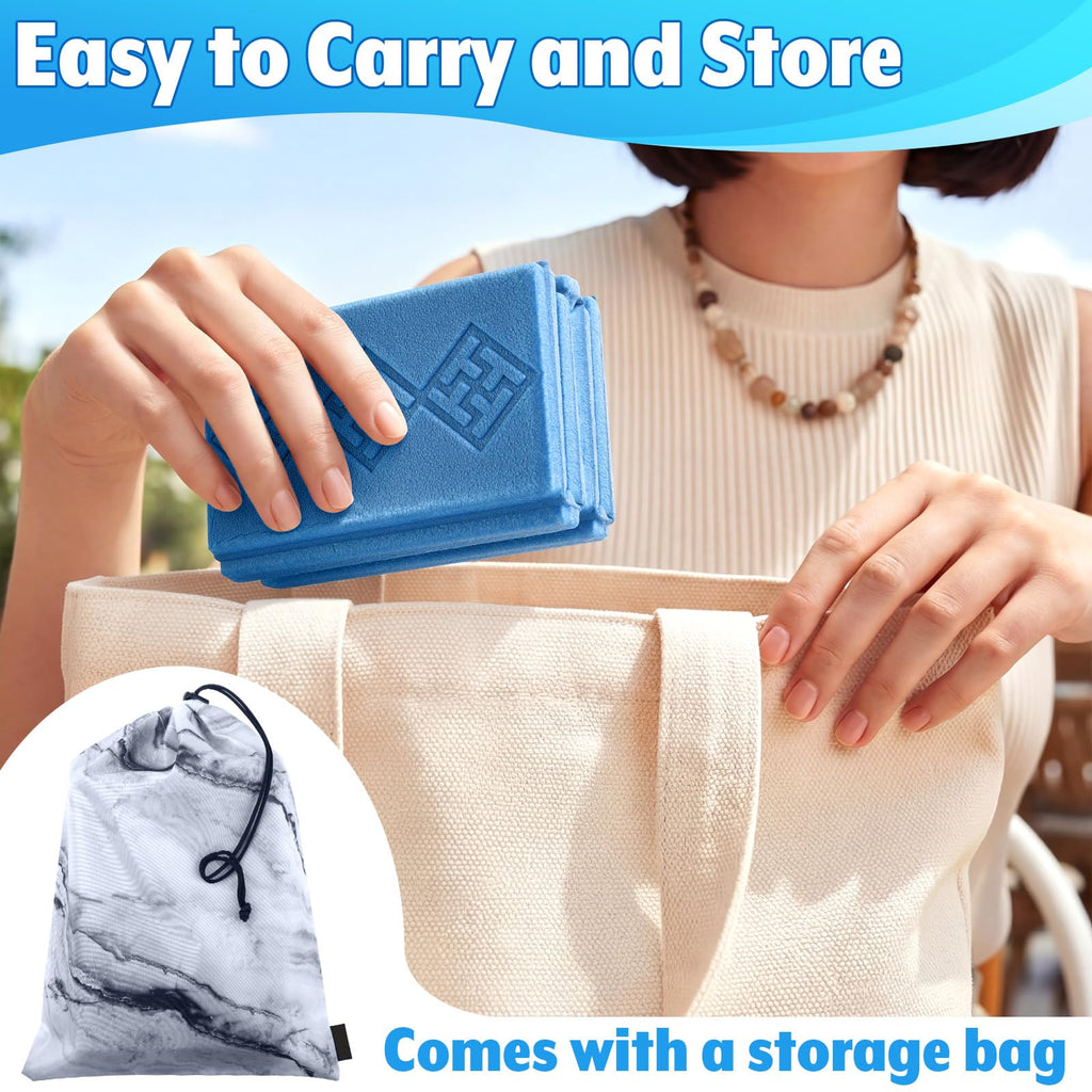 2 Pcs 15x11 Inch Foldable Waterproof Camping Seat Cushion T58488