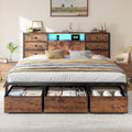King Size Bed Frame with 9 Drawers and Charging Station S372112