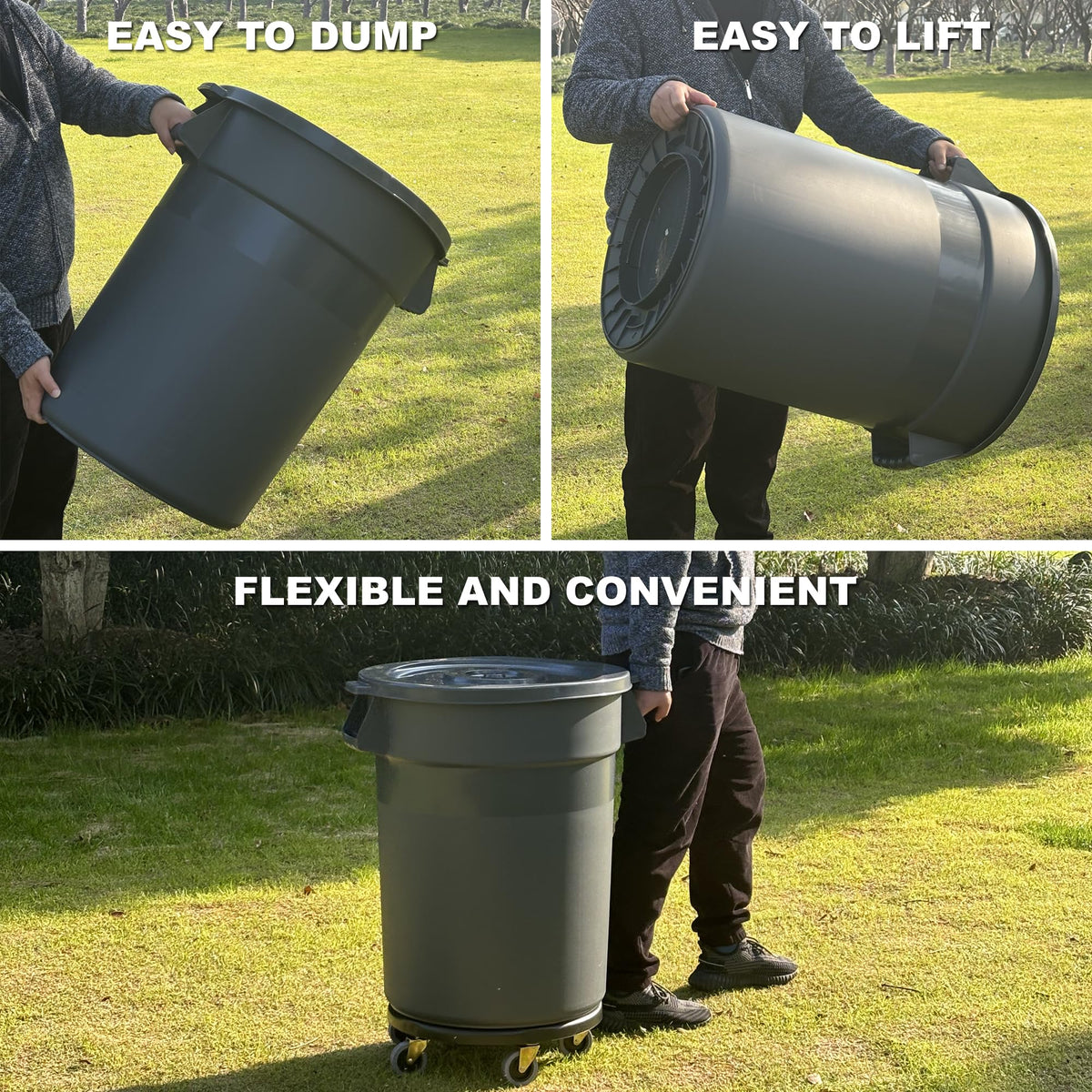 32 Gallon Outdoor Trash Can with Wheels T21887