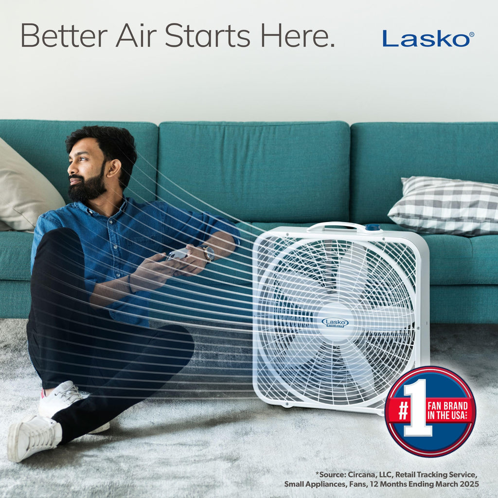 20 Inch 3 Speeds White Box Fan with Carry Handle W209