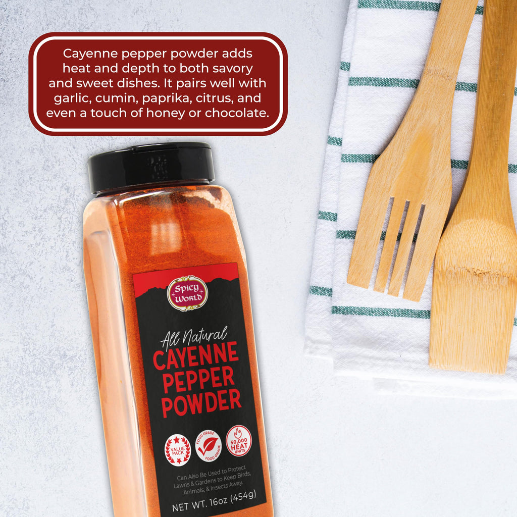 Cayenne Pepper Powder 16oz Jar 50,000 SHU Gluten Free N732